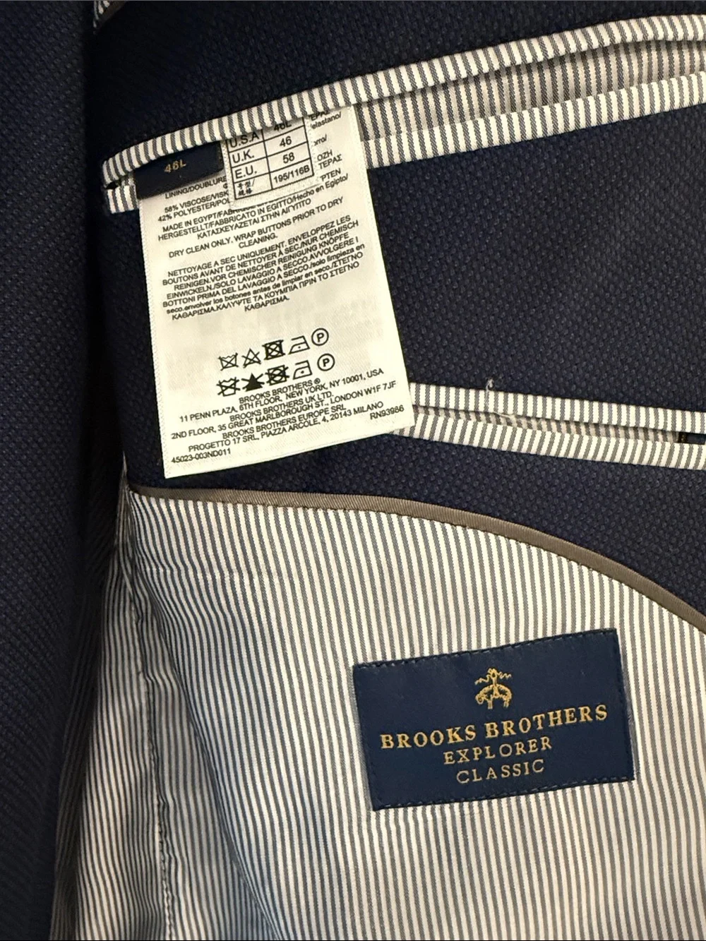 Brooks Brothers Navy Blue Men's Suit Jacket